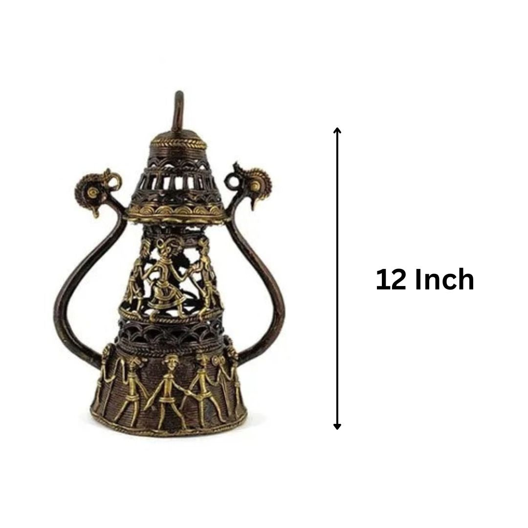 Hand Painted Brown Brass Lampshade For Indoor