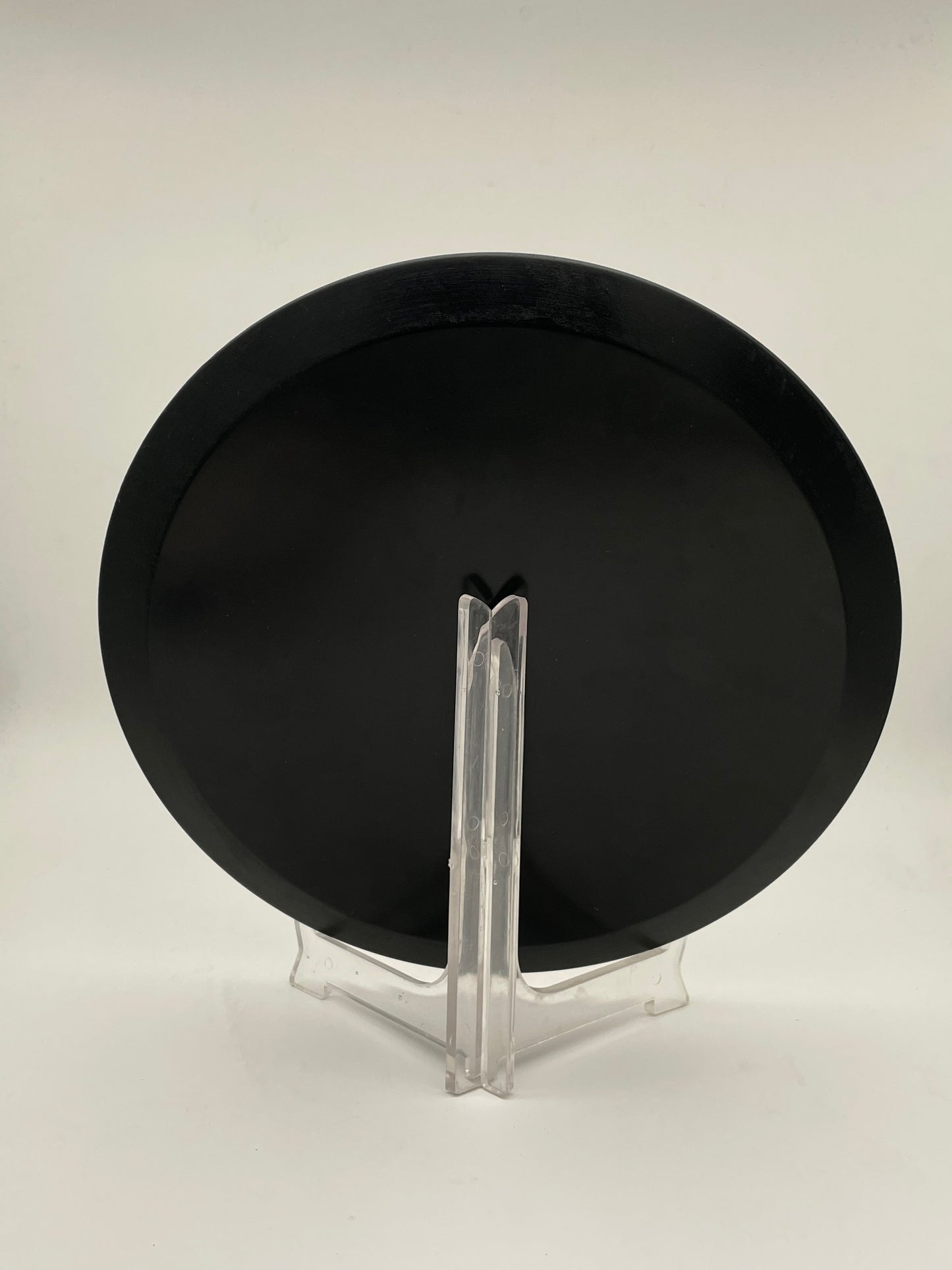 Black Marble Plate with Intricate Inlay Artwork