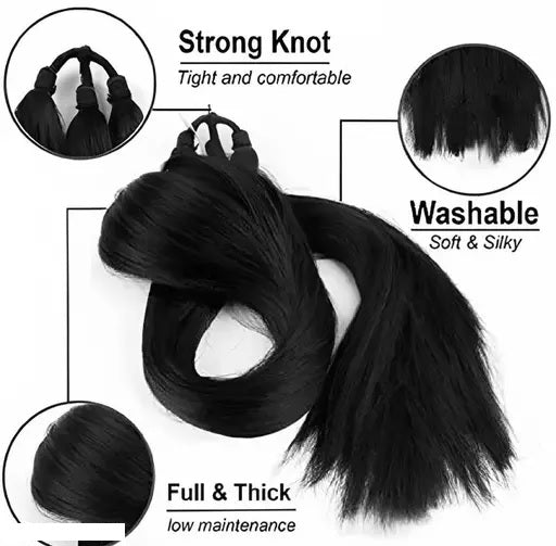 Natural black and Brown Handmade Braided Fake Hair Extension