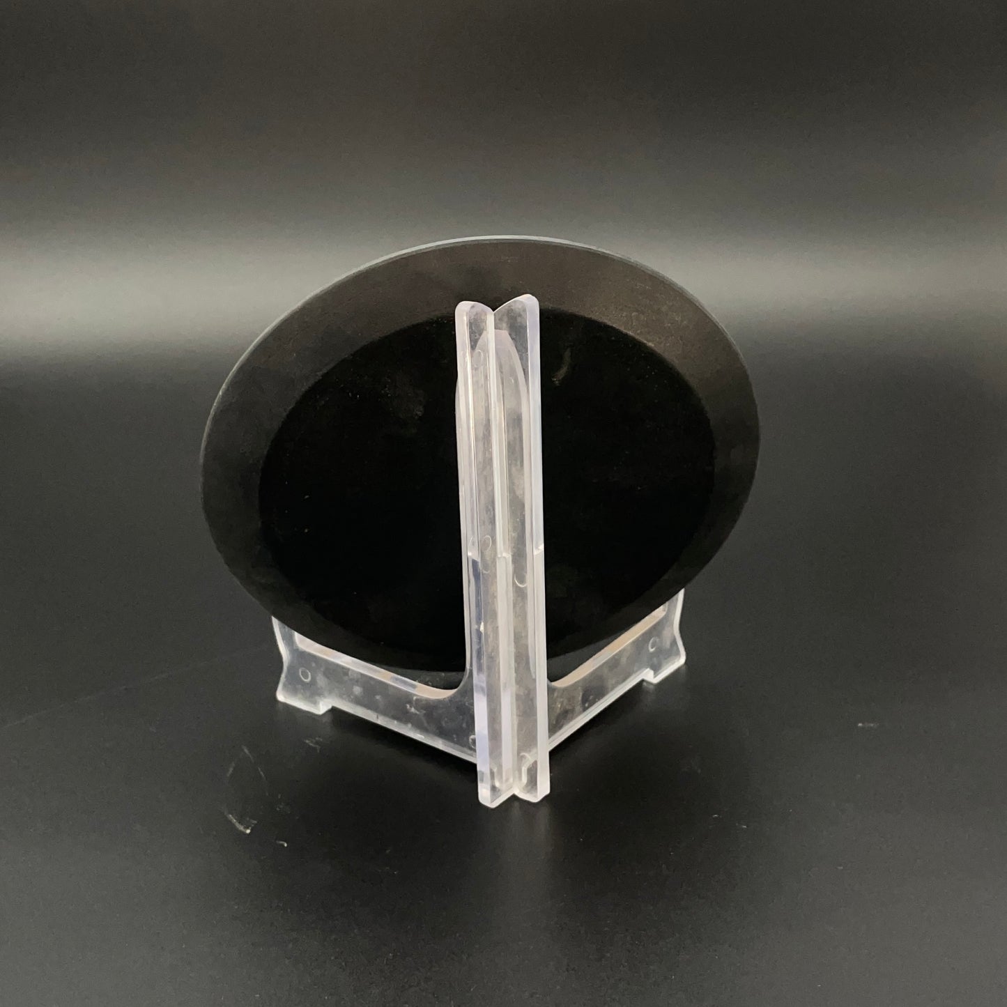 Black Marble Plate with Intricate Inlay Artwork