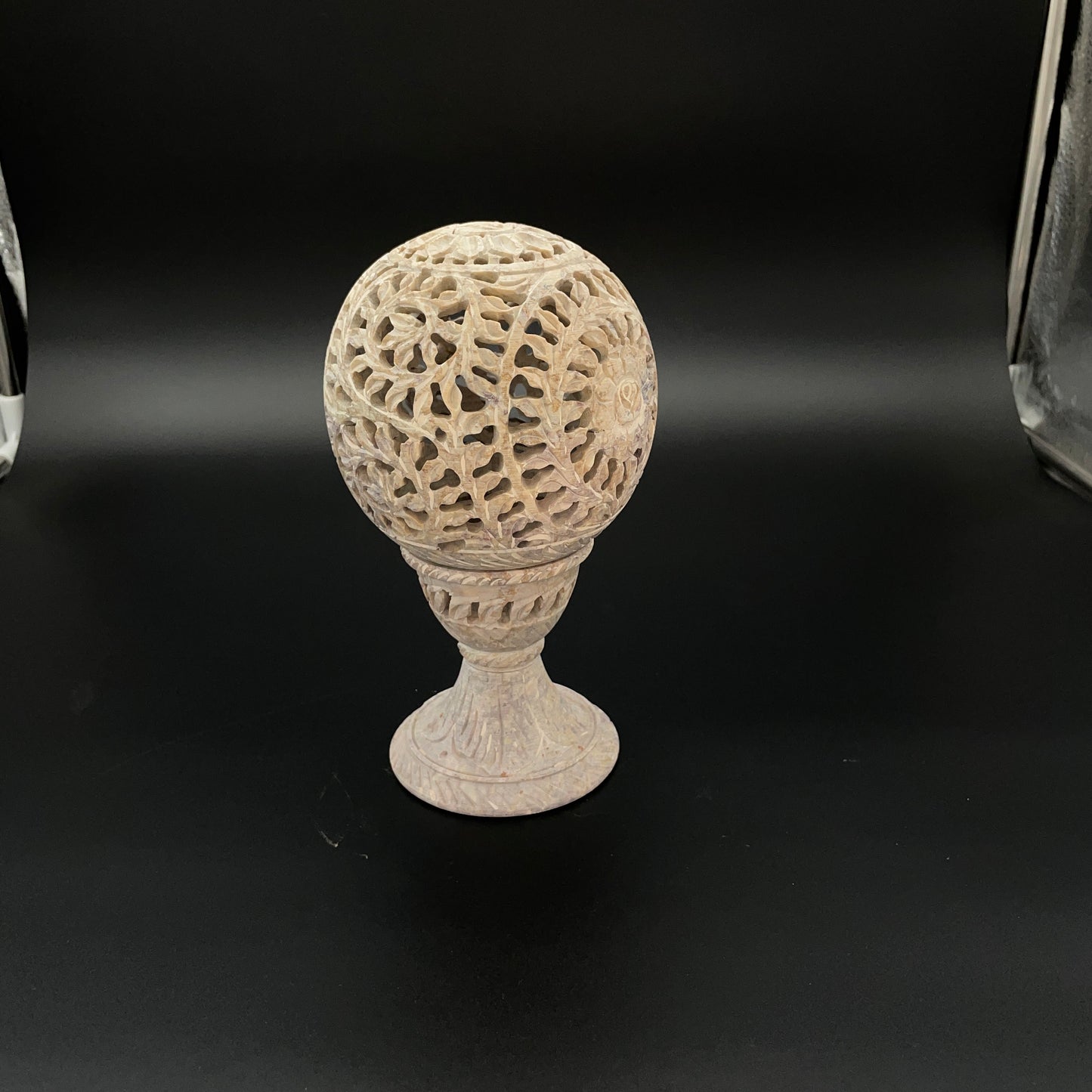 Soapstone Jaali Work Lamp for Unique Home Decor