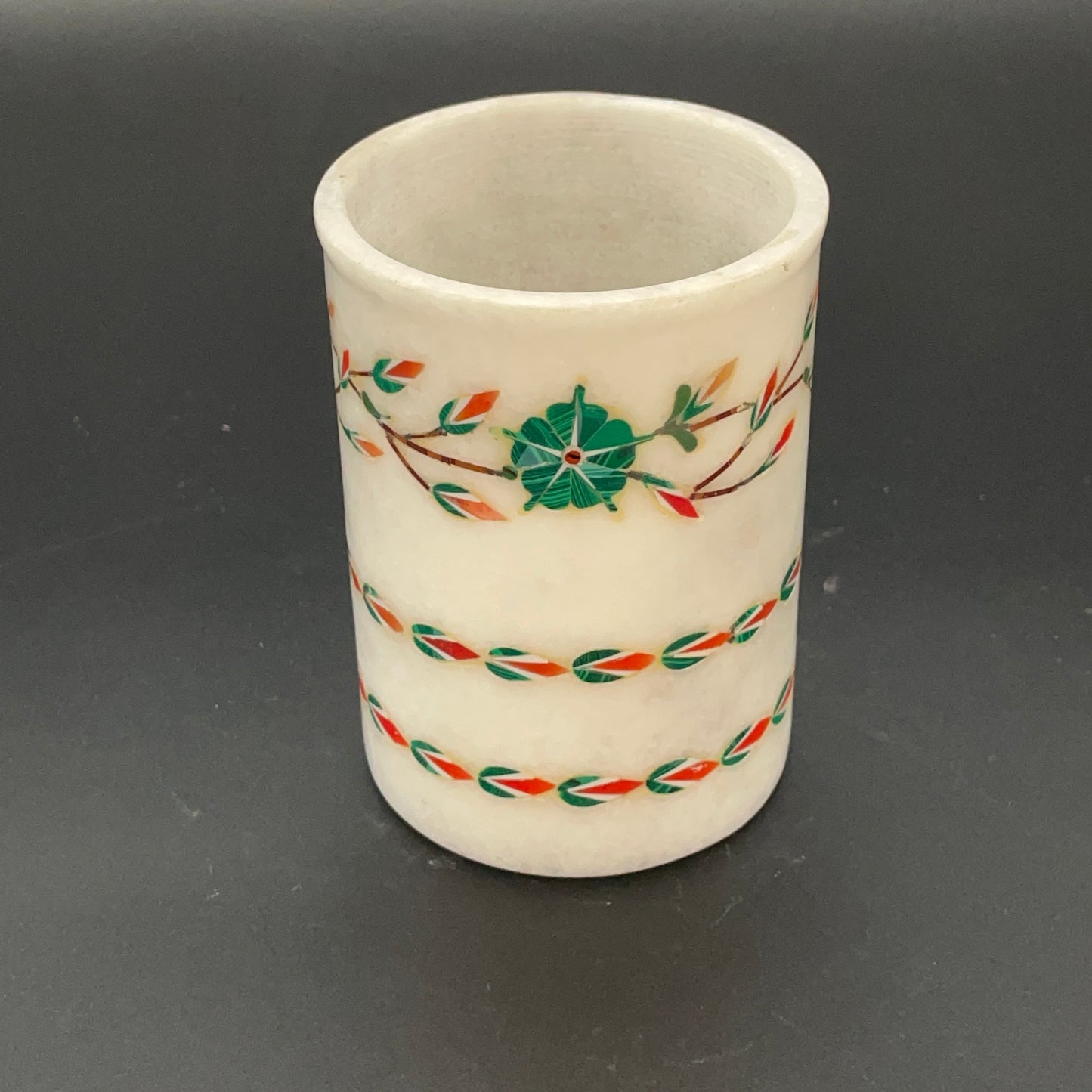 Handmade Marble Inlay Pen Stand - A Perfect Gift for Stylish Table