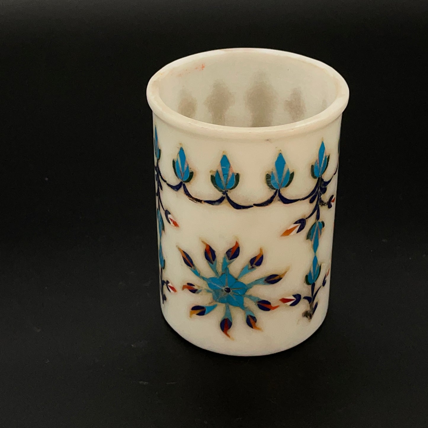 Handmade Marble Inlay Pen Stand - A Perfect Gift for Stylish Table