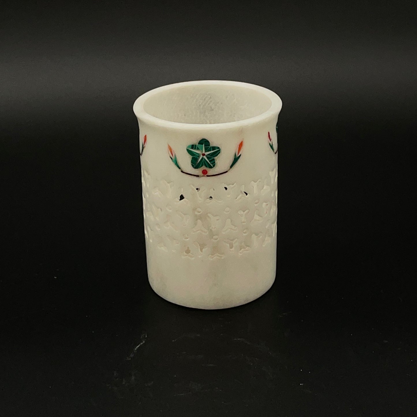 Handmade Marble Inlay Pen Stand - A Perfect Gift for Stylish Table