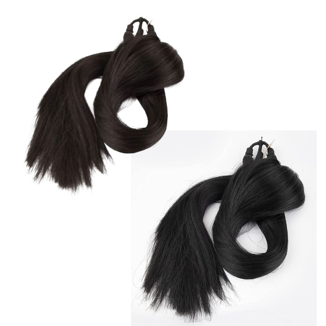 Natural black and Brown Handmade Braided Fake Hair Extension