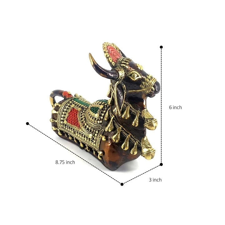 Antique Dhokra Art Brass Artifacts Nandi - Best gift idea - Vastu blessing
