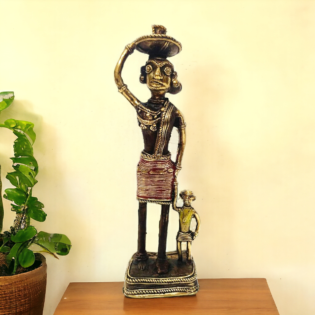 Dokra Standing Mother & Child