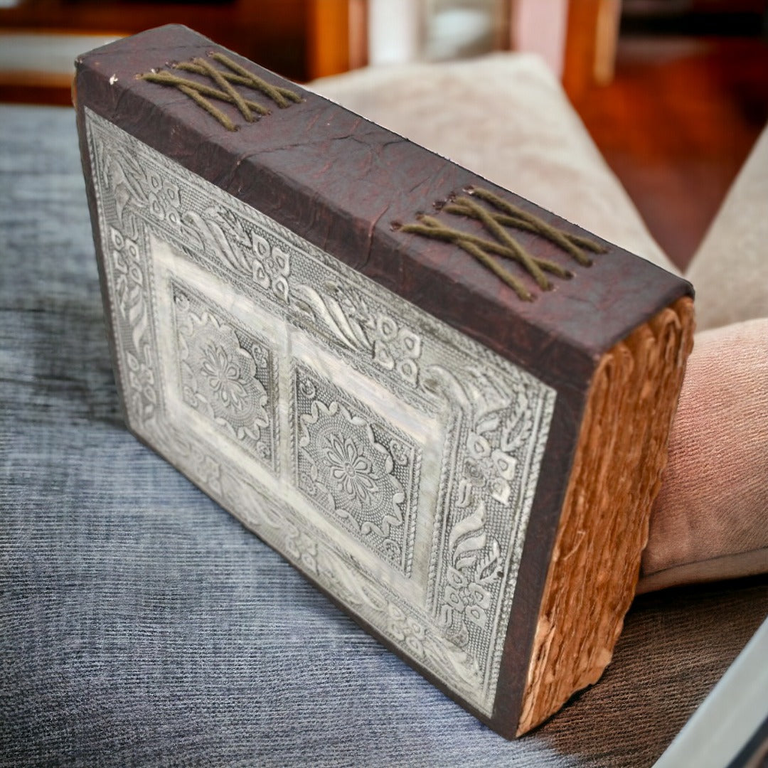 Antique Silver Embossing Journal Notebook