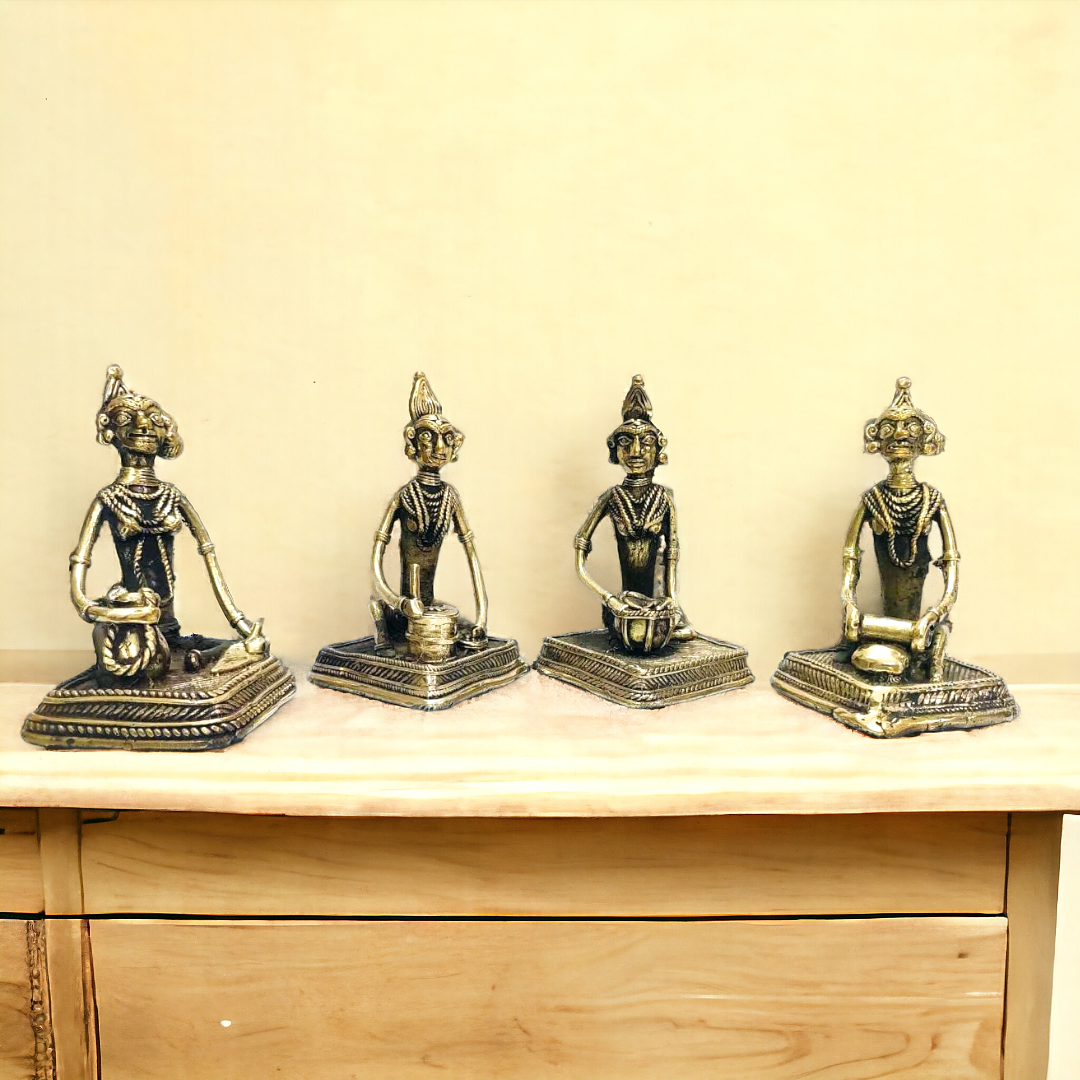 Set of Four Tribal Ladies At Their Daily Works