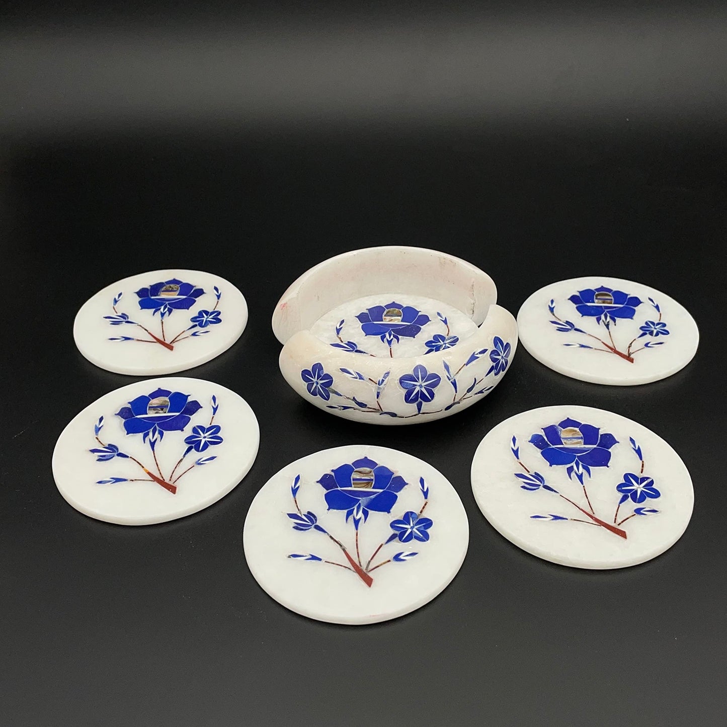 Marble Inlay Coasters Set of 6