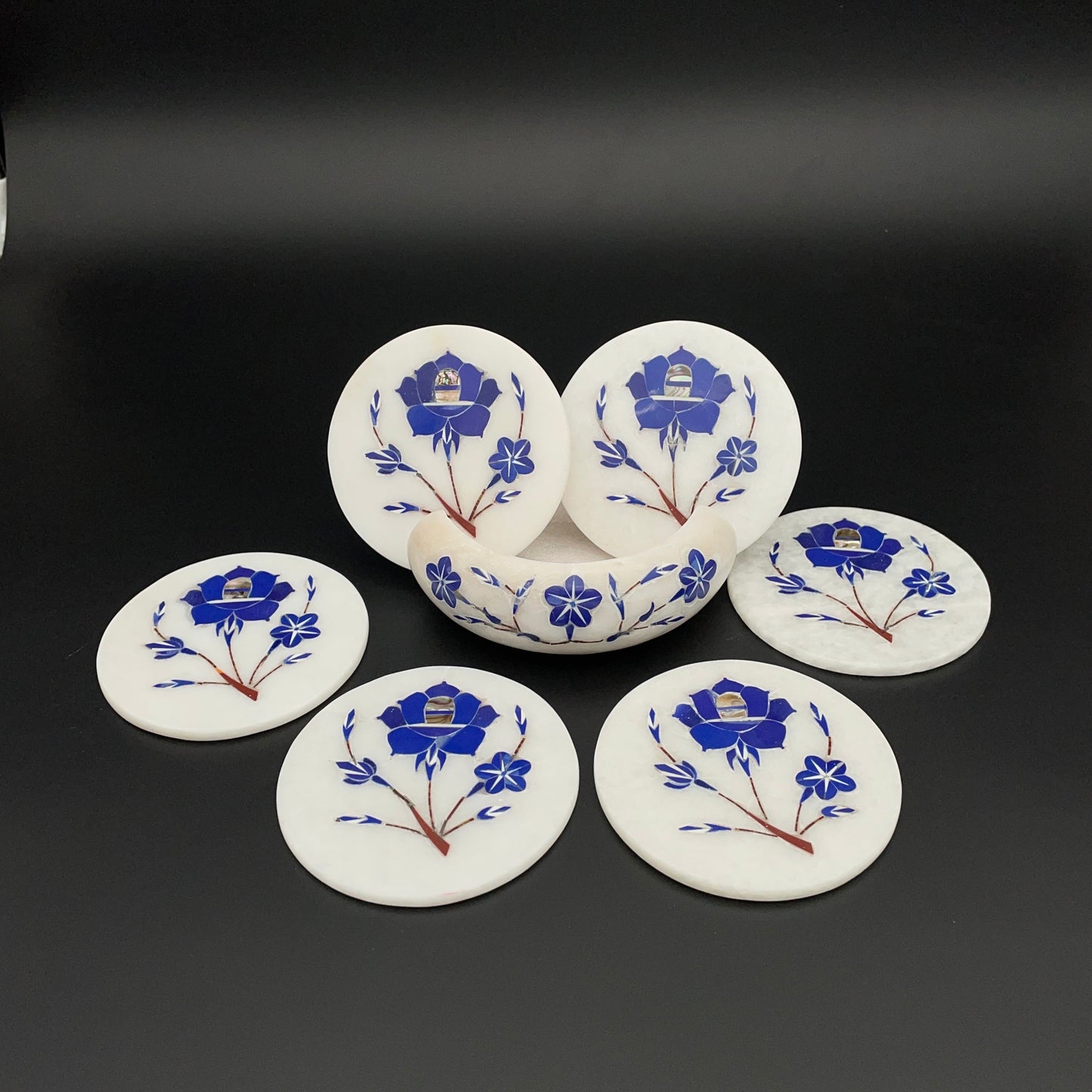 Marble Inlay Coasters Set of 6