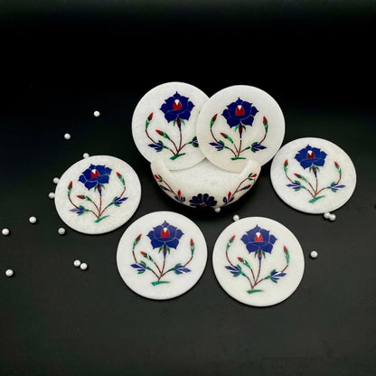 Marble Inlay Coasters Set of 6