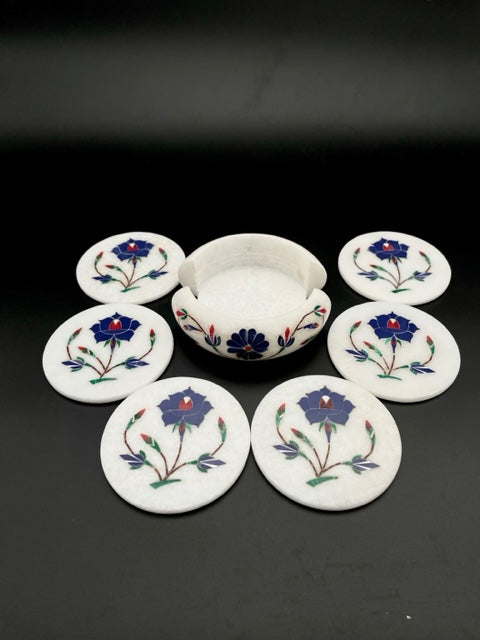 Marble Inlay Coasters Set of 6