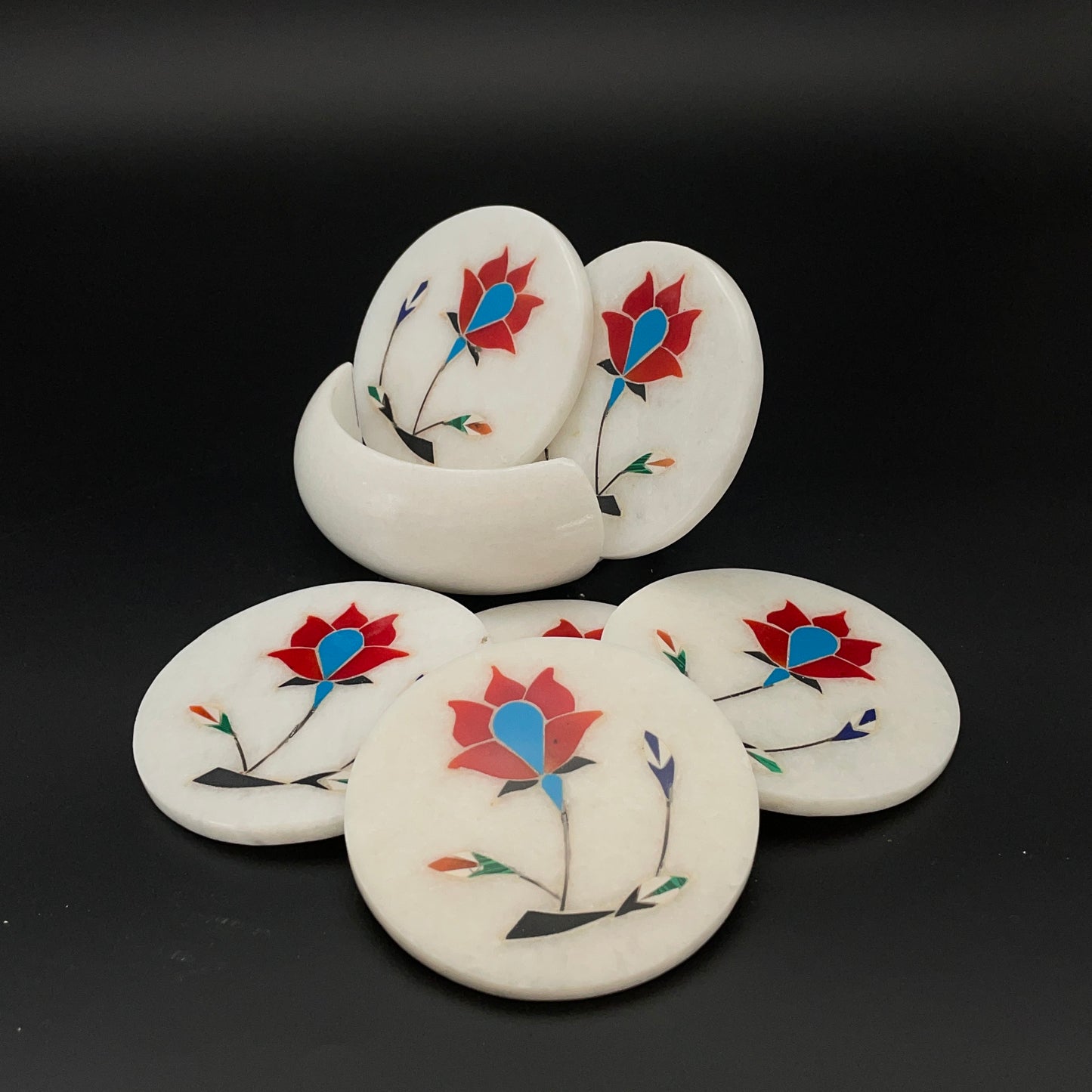 Marble Inlay Coasters Set of 6