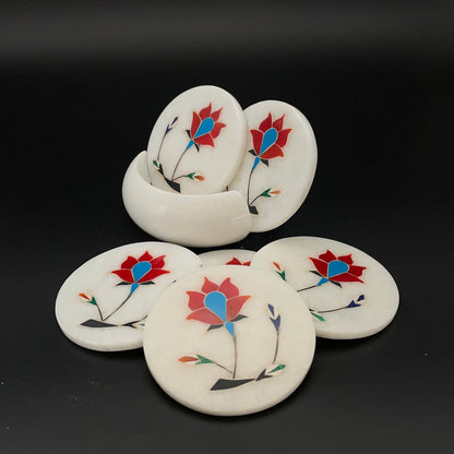 Marble Inlay Coasters Set of 6