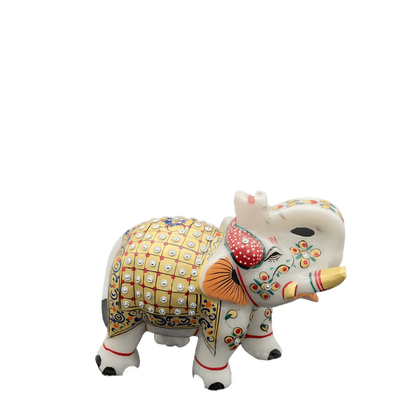 Marble Elephant with Meenakari Art