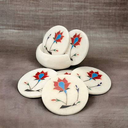 Marble Inlay Coasters Set of 6
