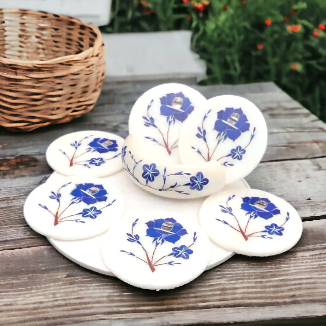 Marble Inlay Coasters Set of 6