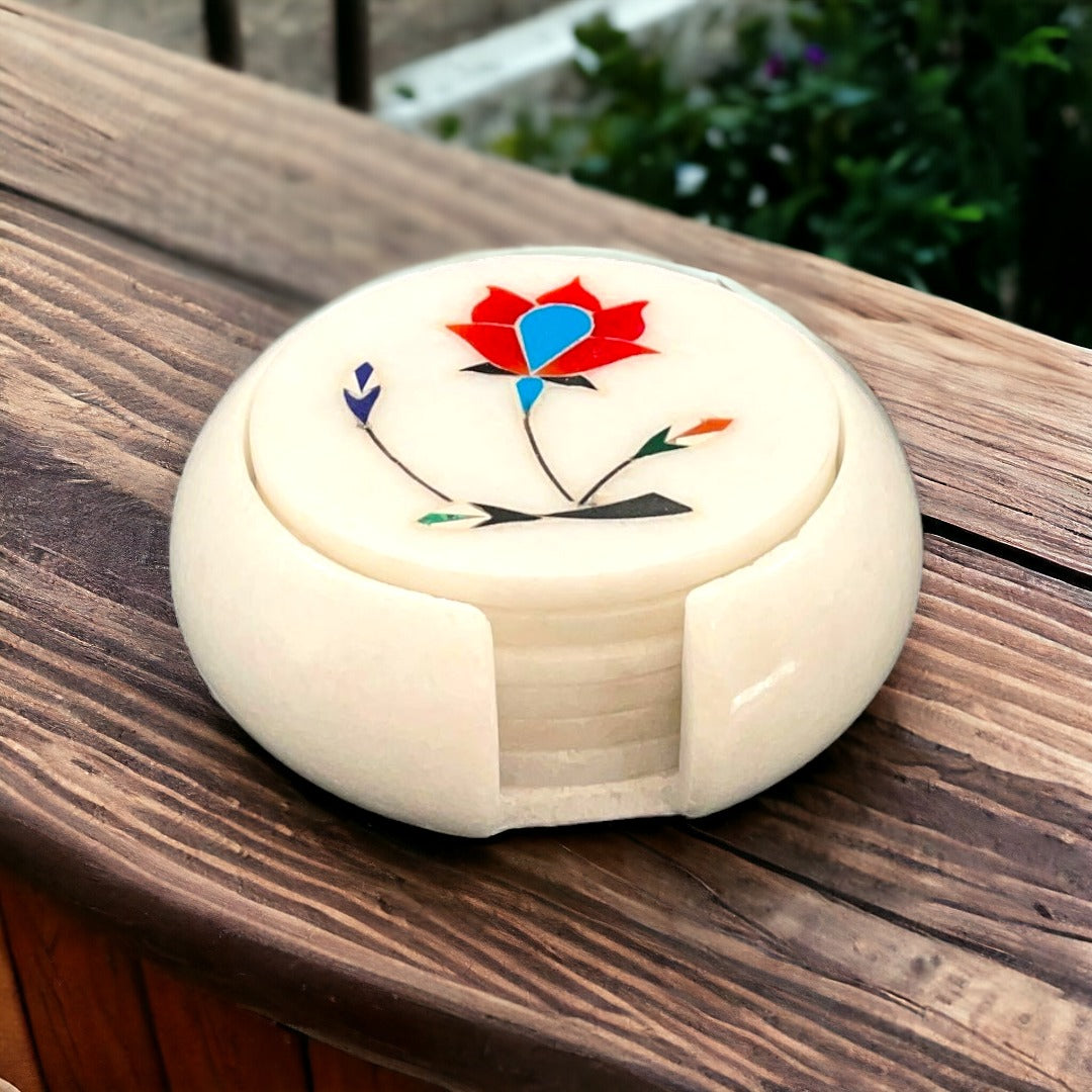 Marble Inlay Coasters Set of 6