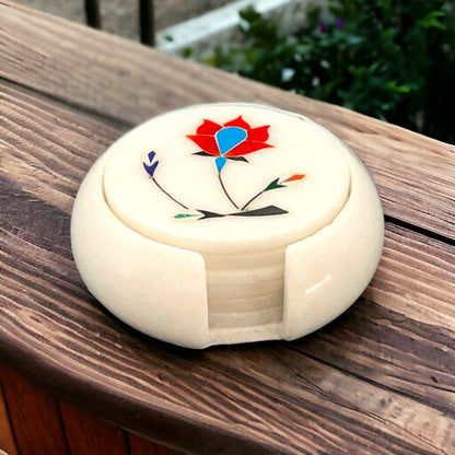 Marble Inlay Coasters Set of 6