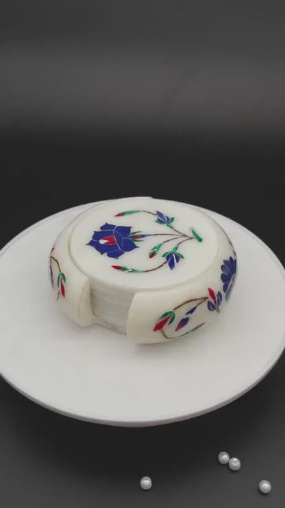 Marble Inlay Coasters Set of 6