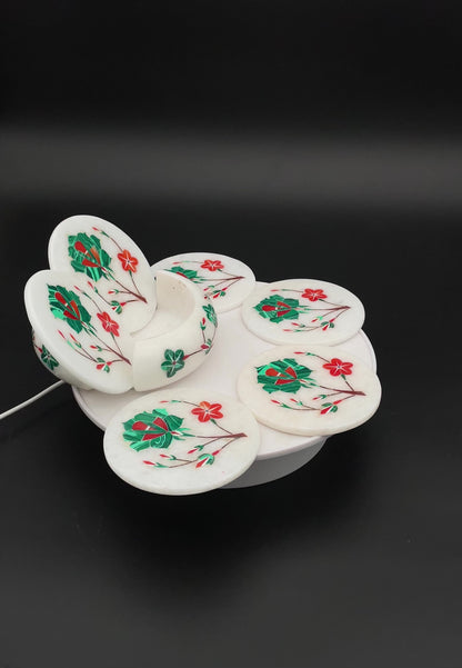 Marble Inlay Coasters Set of 6