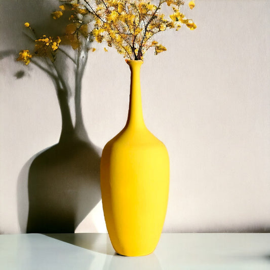 Yellow Matte Ceramic Vase