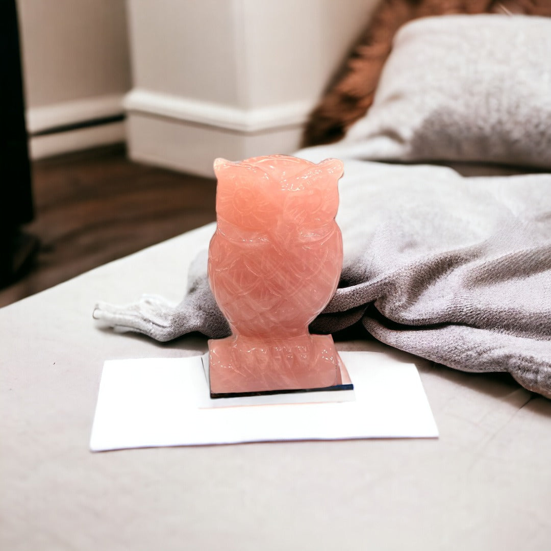 Handmade Owl Paperweight (Pink)