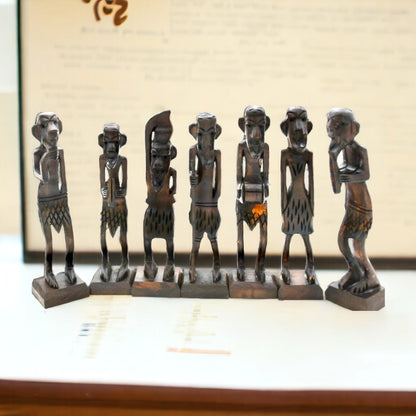 Wooden African Zulu Tribal Musician Men - Exquisite Home and Office Decor