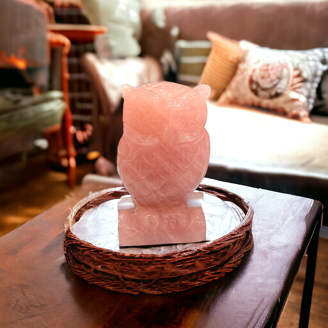 Handmade Owl Paperweight (Pink)