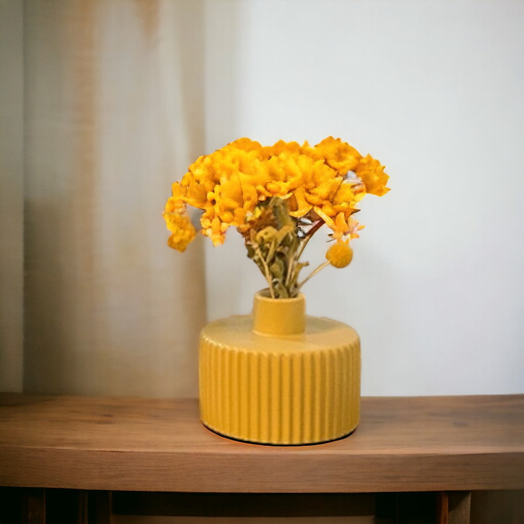 Premium Matte Quality Yellow Vase