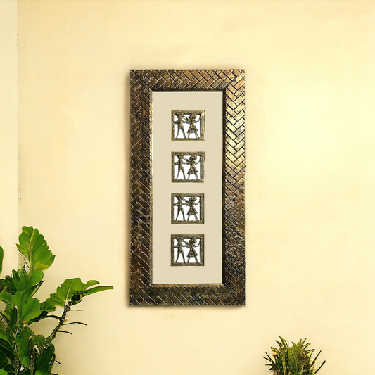 Metallic Golden Frame Human Figurines Dhokra