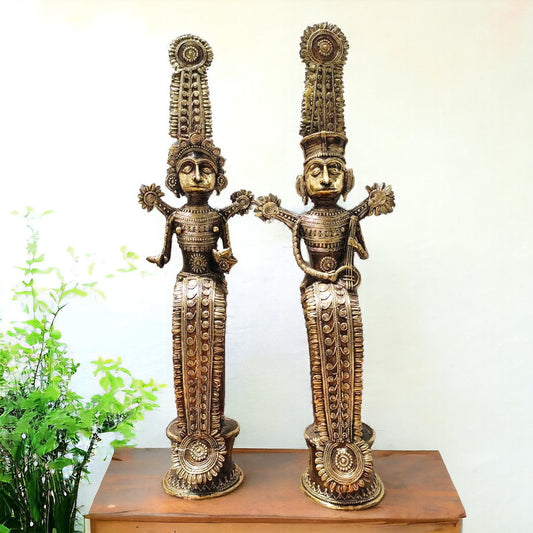 Jhitku Mitki Tribal God Couple Dhokra Statues