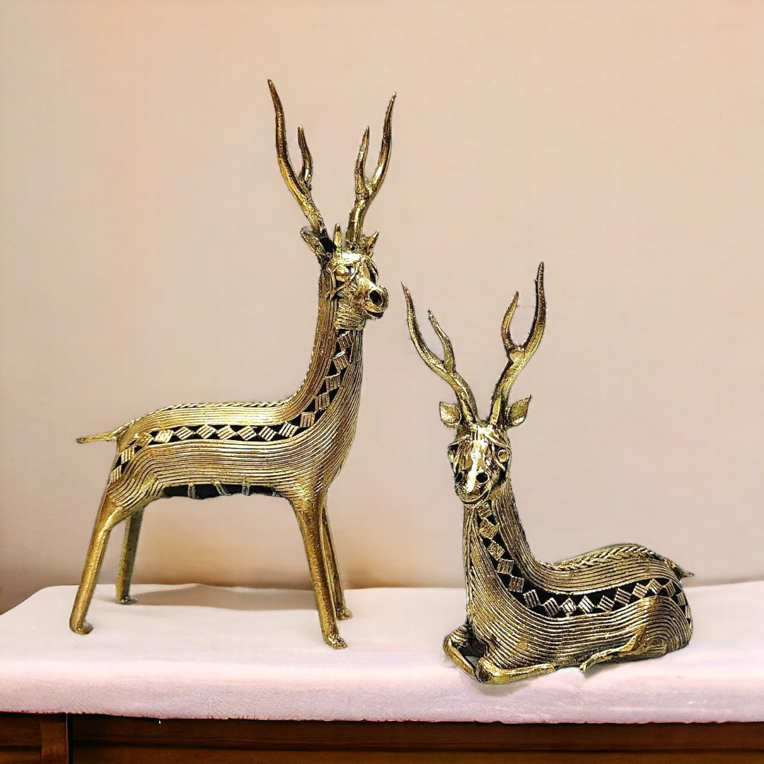 Brass Deer Statue