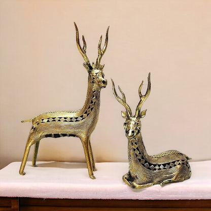 Brass Deer Statue