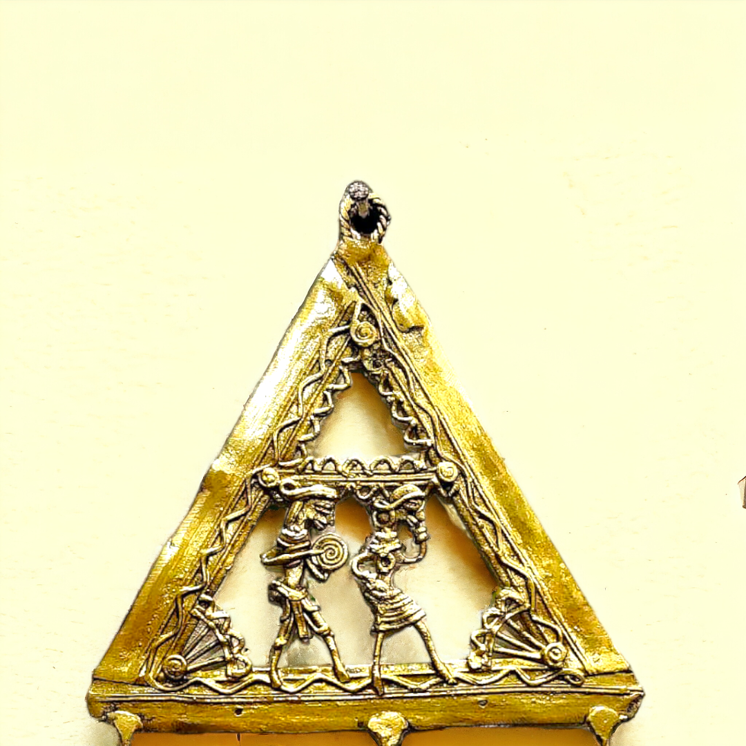 Triangle Tribal Figure Brass Dhokra Key Hanger