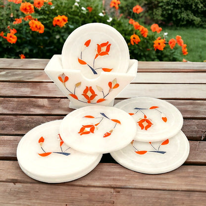 Marble Inlay Coasters Set of 6