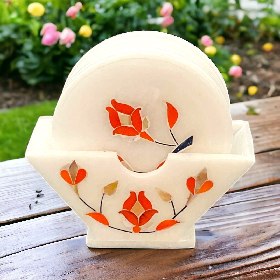 Marble Inlay Coasters Set of 6