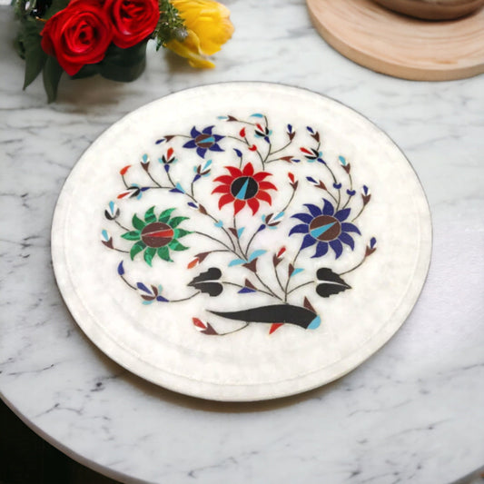Marble Plate With Intricate Inlay