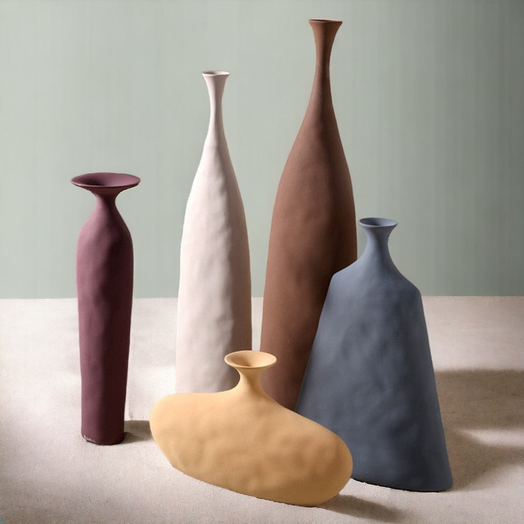Rustic Ceramic Vase Set of 5