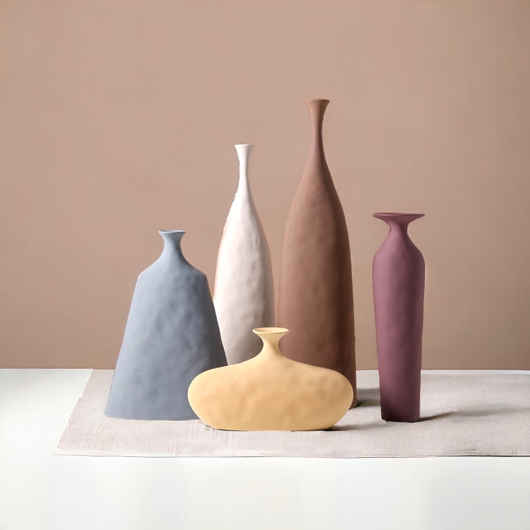 Rustic Ceramic Vase Set of 5