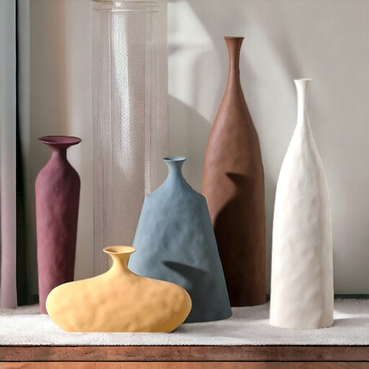 Rustic Ceramic Vase Set of 5
