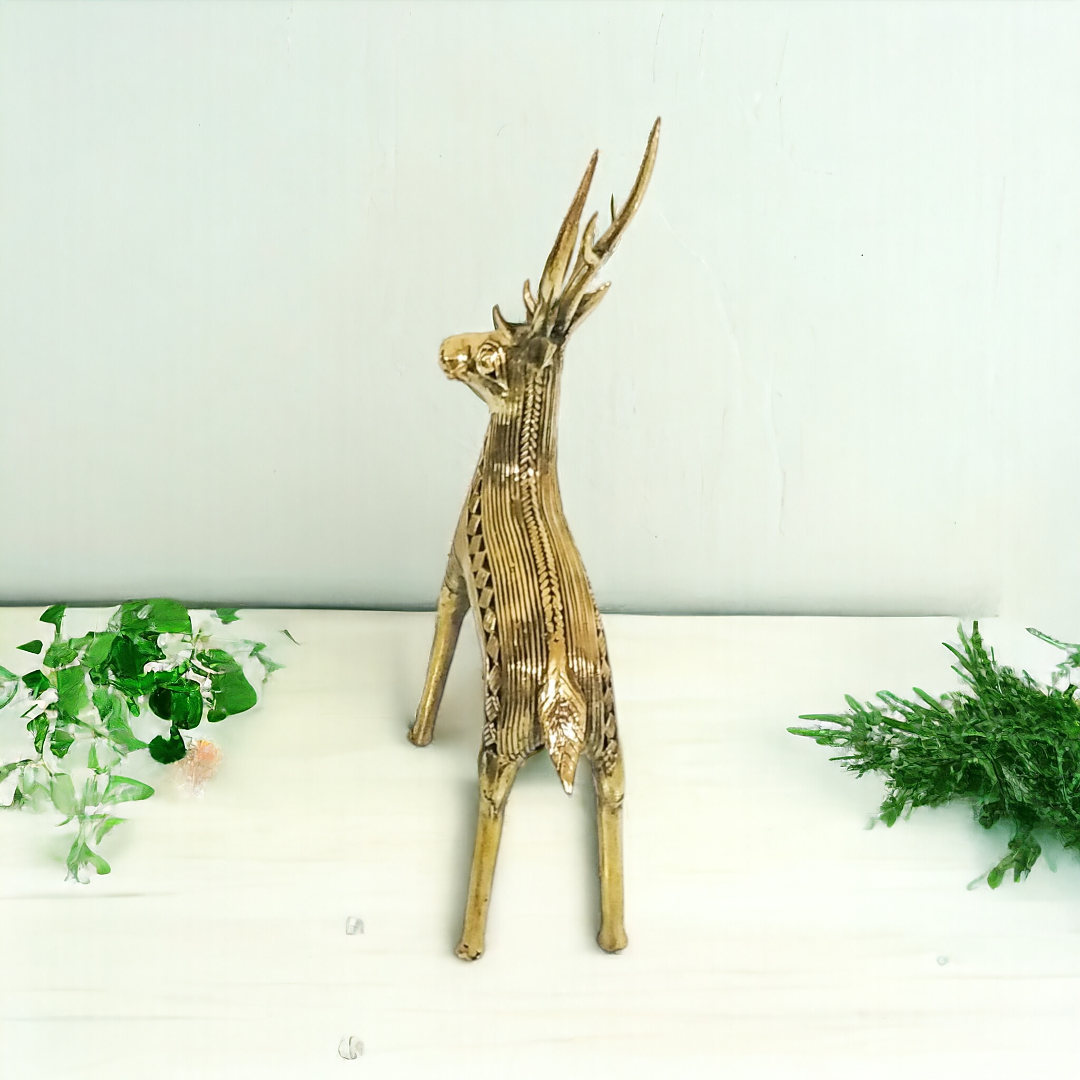 Brass Deer Statue